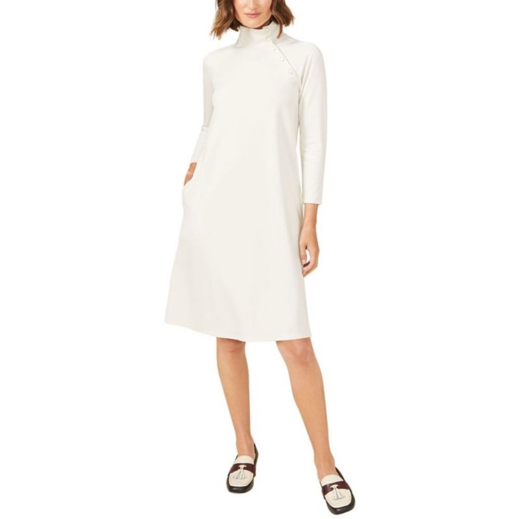 Nwt J Mclaughlin Christabel Swing Dress Catalina Cloth Preppy Comfy Cream L